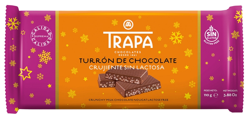 Crunchy milk chocolate nougat lactosa free