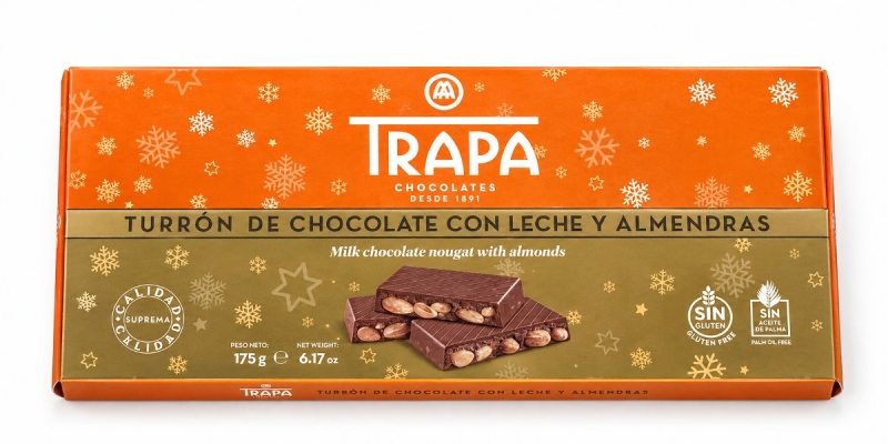 Turrón de chocolate con almendras